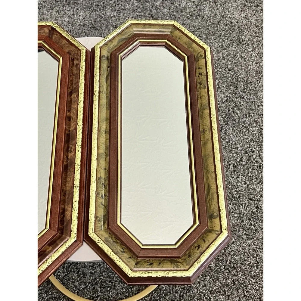 Vintage Wall Mirror Hollywood Regency Wood Pair Granny‎ Core Vintage Glam